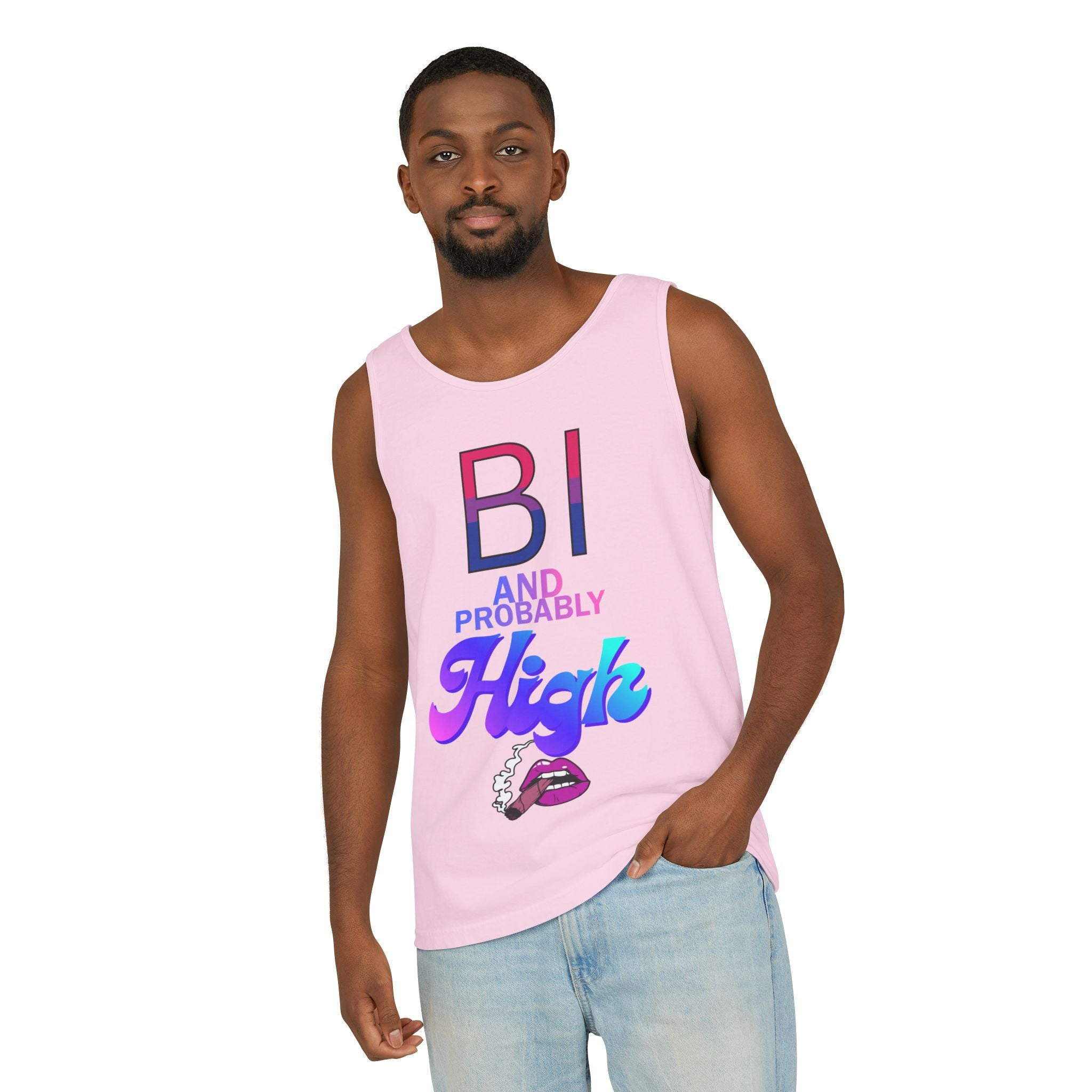 Bi and Probably High Unisex Garment-Dyed Tank Top