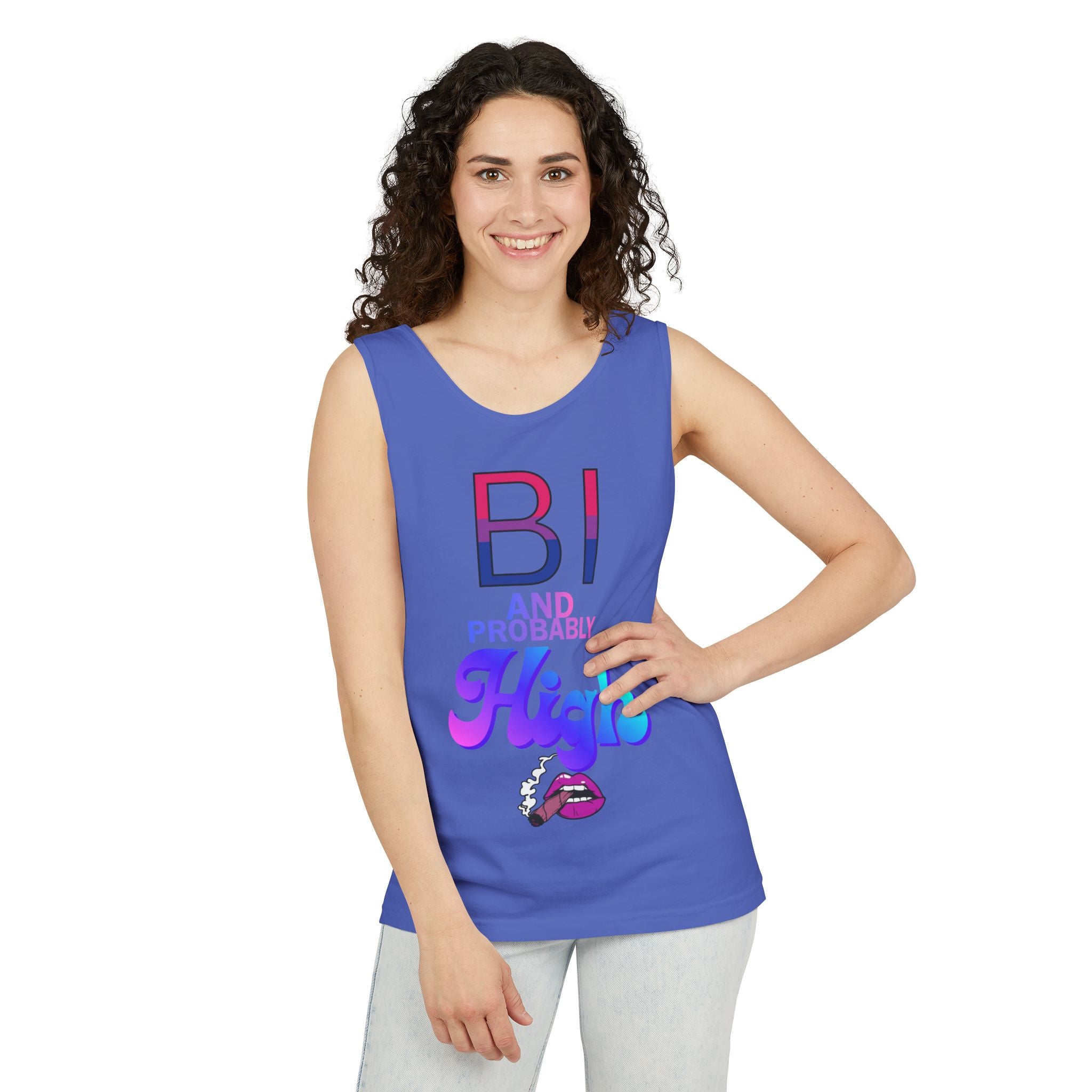 Bi and Probably High Unisex Garment-Dyed Tank Top