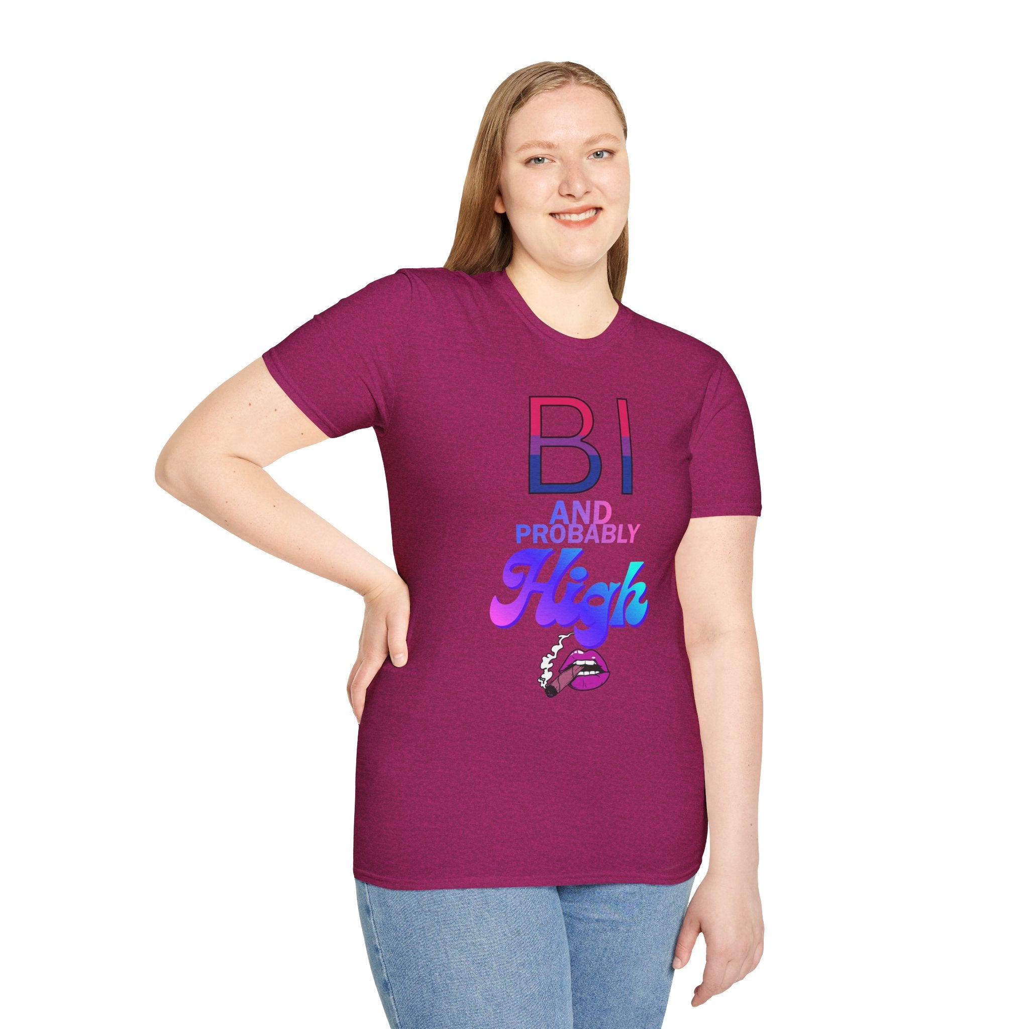 Bi and Probably High Unisex Softstyle T-Shirt