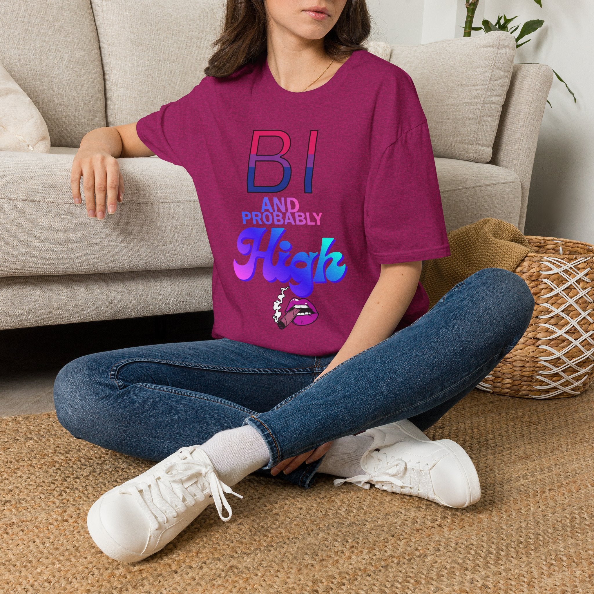Bi and Probably High Unisex Softstyle T-Shirt