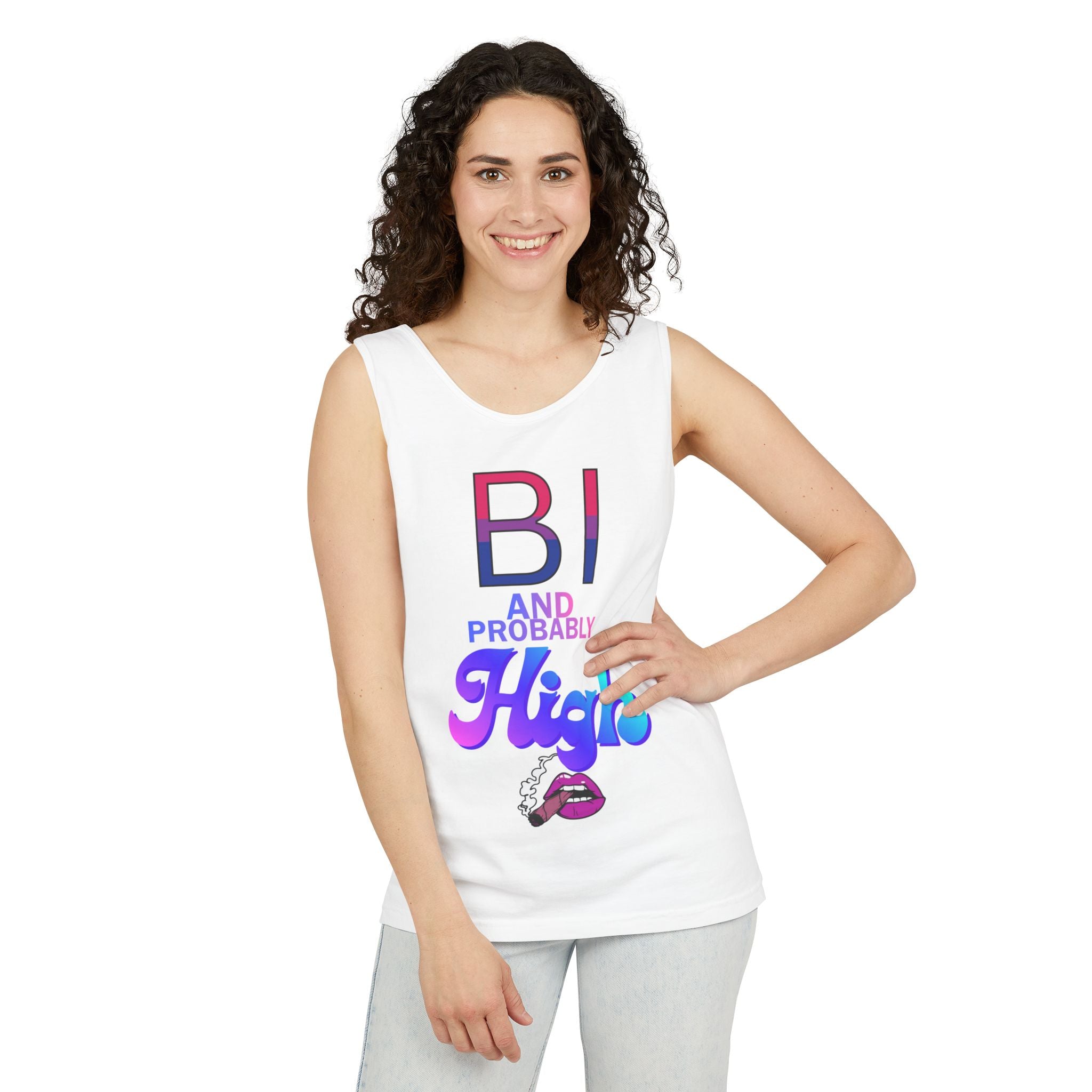 Bi and Probably High Unisex Garment-Dyed Tank Top