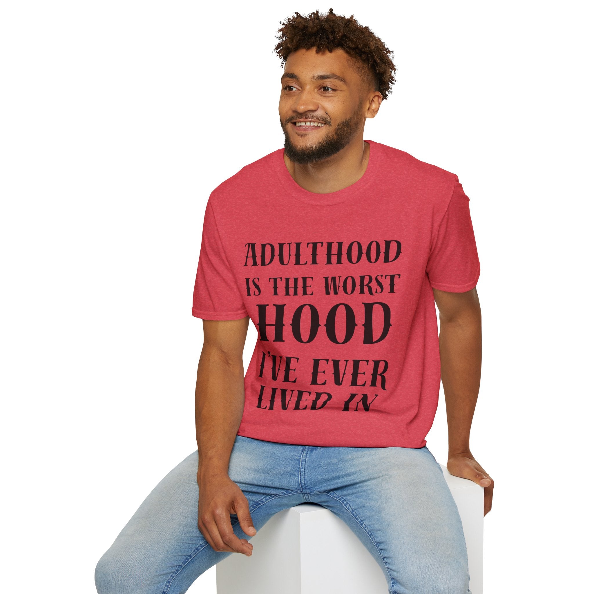Adulthood worst hood Unisex Softstyle T-Shirt