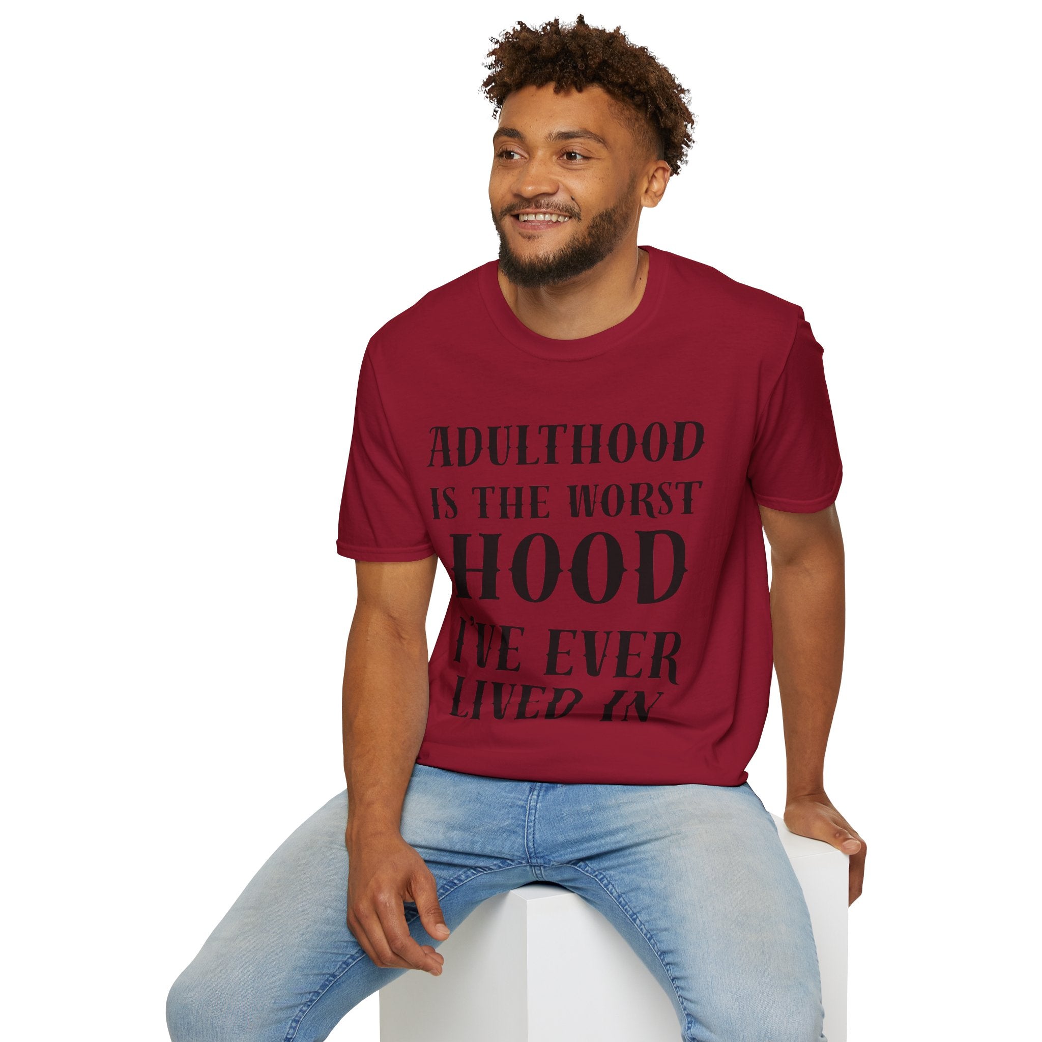 Adulthood worst hood Unisex Softstyle T-Shirt