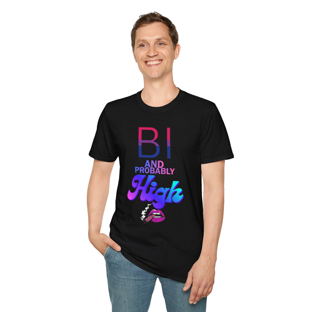 Bi and Probably High Unisex Softstyle T-Shirt