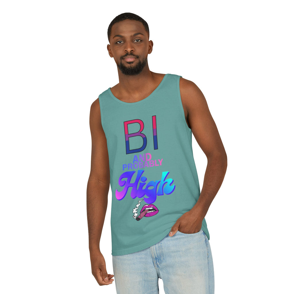 Bi and Probably High Unisex Garment-Dyed Tank Top
