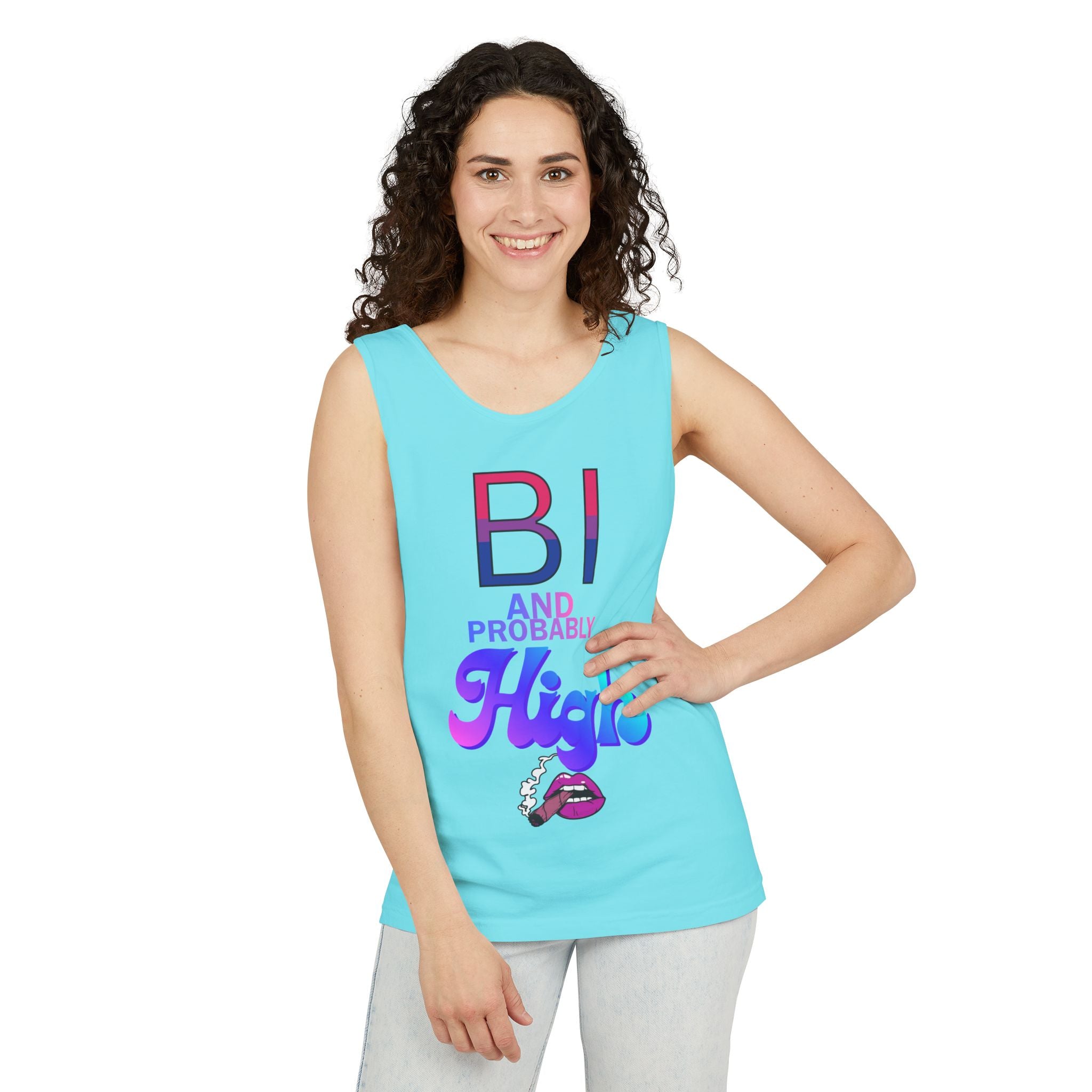 Bi and Probably High Unisex Garment-Dyed Tank Top