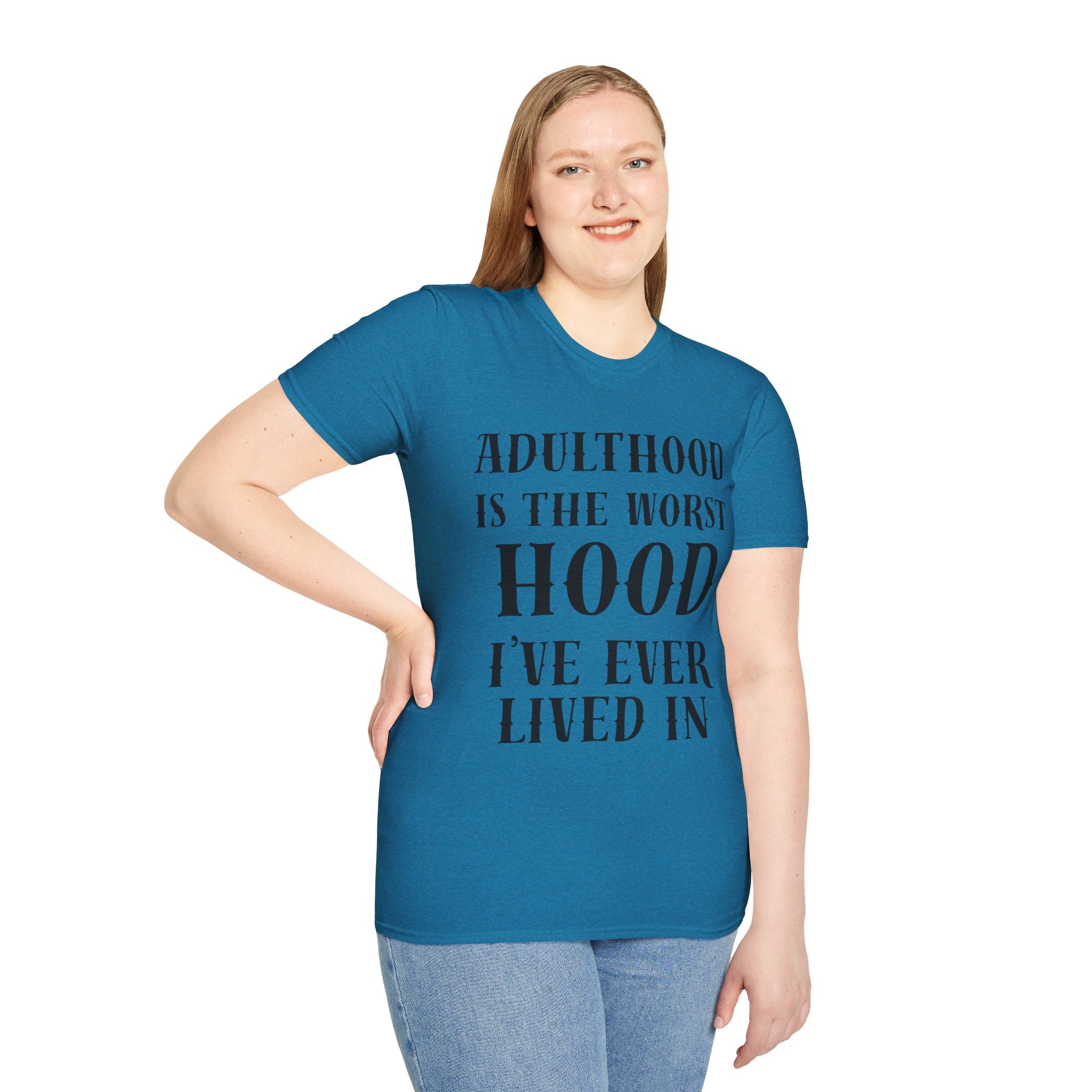 Adulthood worst hood Unisex Softstyle T-Shirt