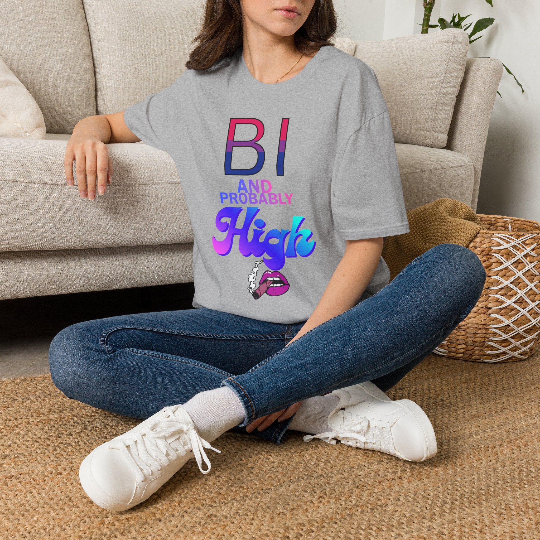 Bi and Probably High Unisex Softstyle T-Shirt
