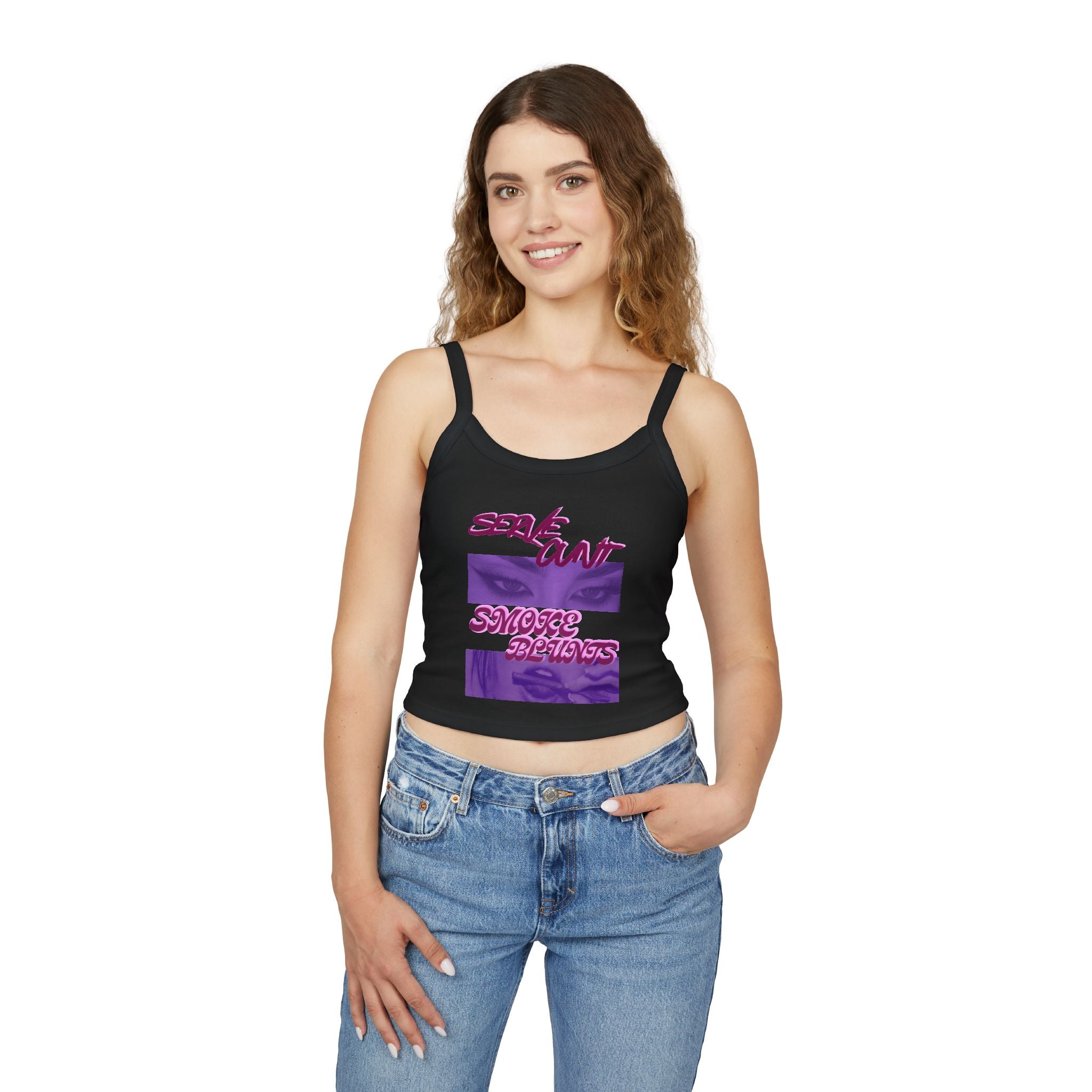Serve C*nt & Smoke Blunts Women's Spaghetti Strap Tank Top