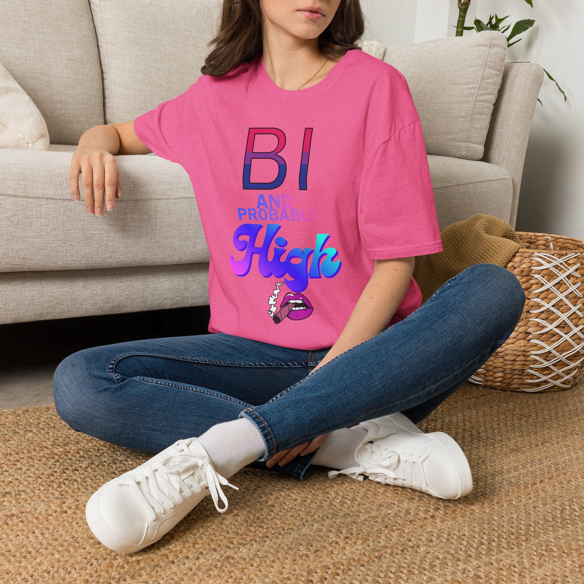 Bi and Probably High Unisex Softstyle T-Shirt