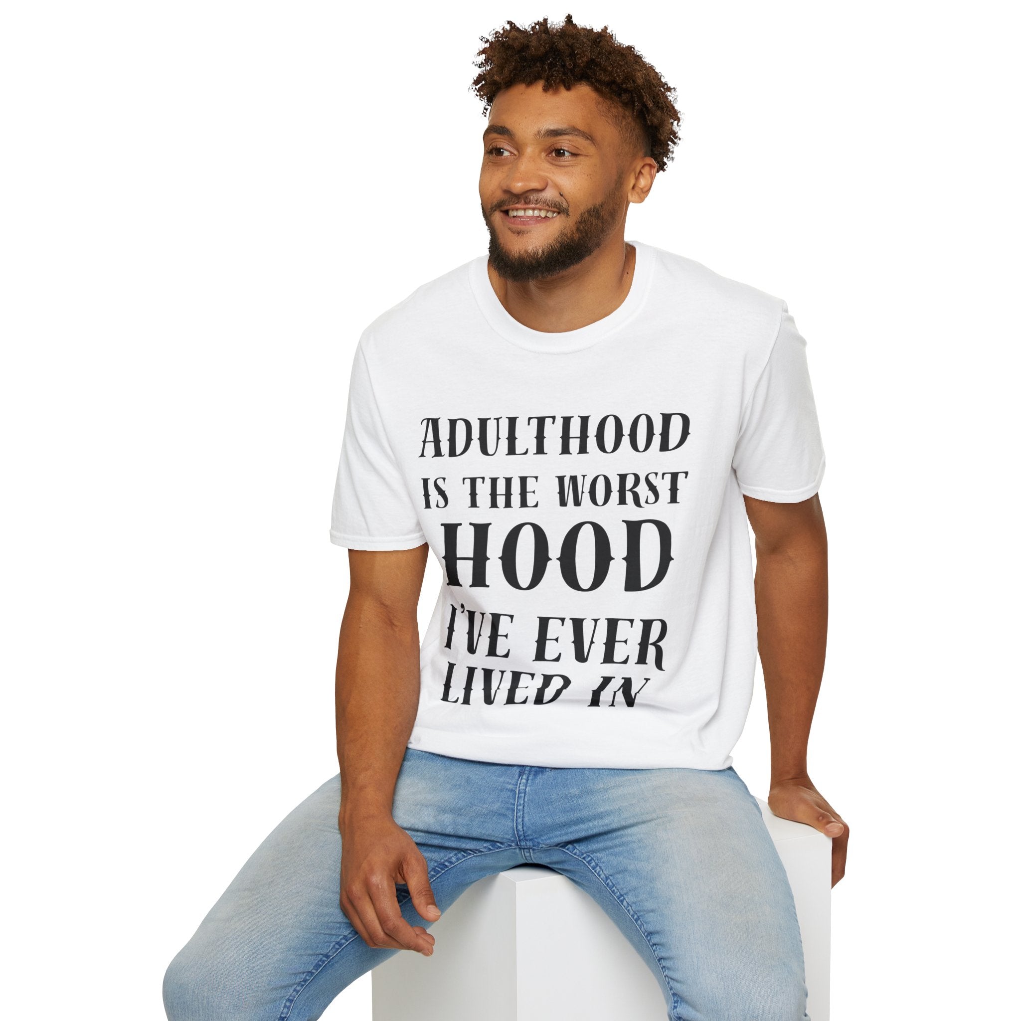 Adulthood worst hood Unisex Softstyle T-Shirt
