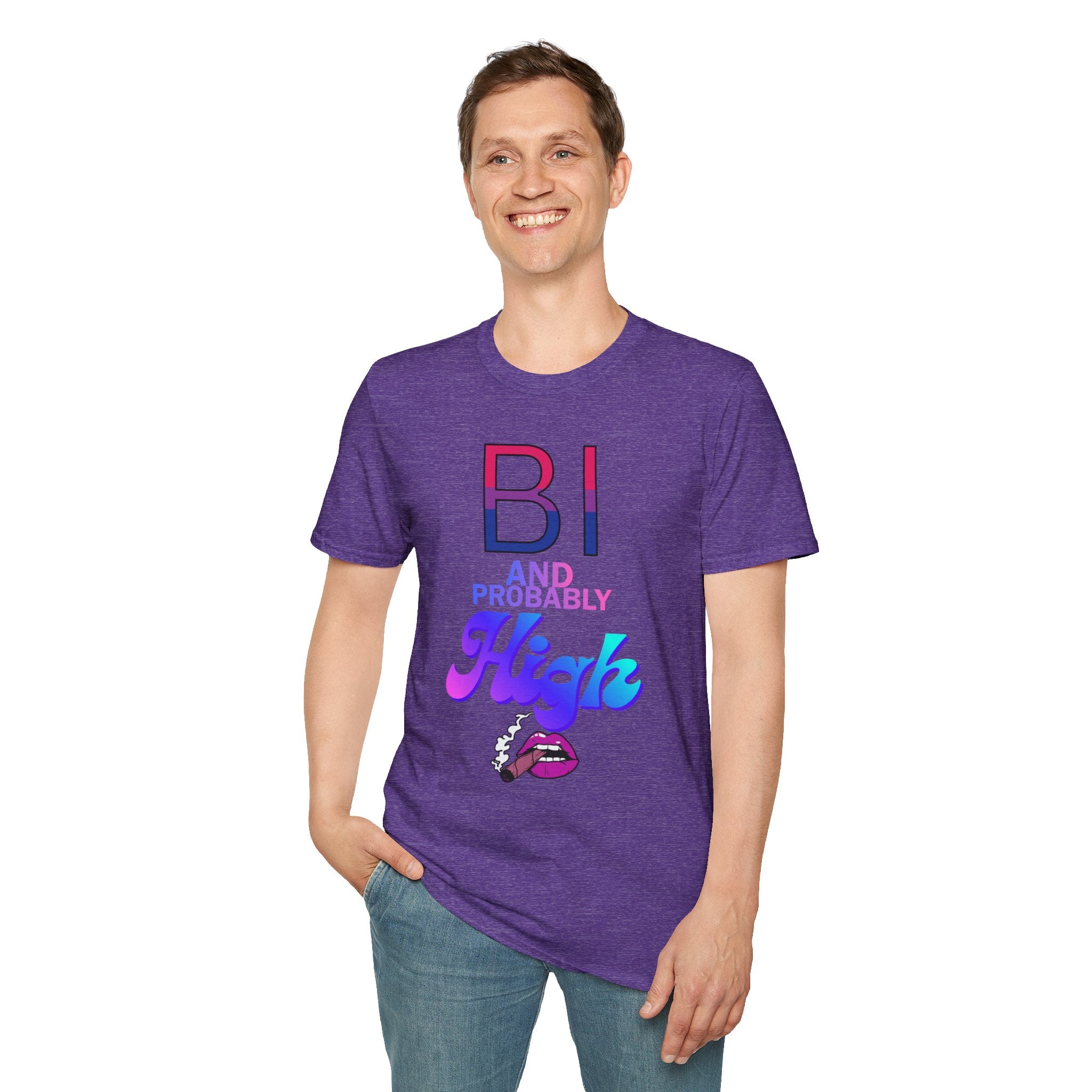 Bi and Probably High Unisex Softstyle T-Shirt