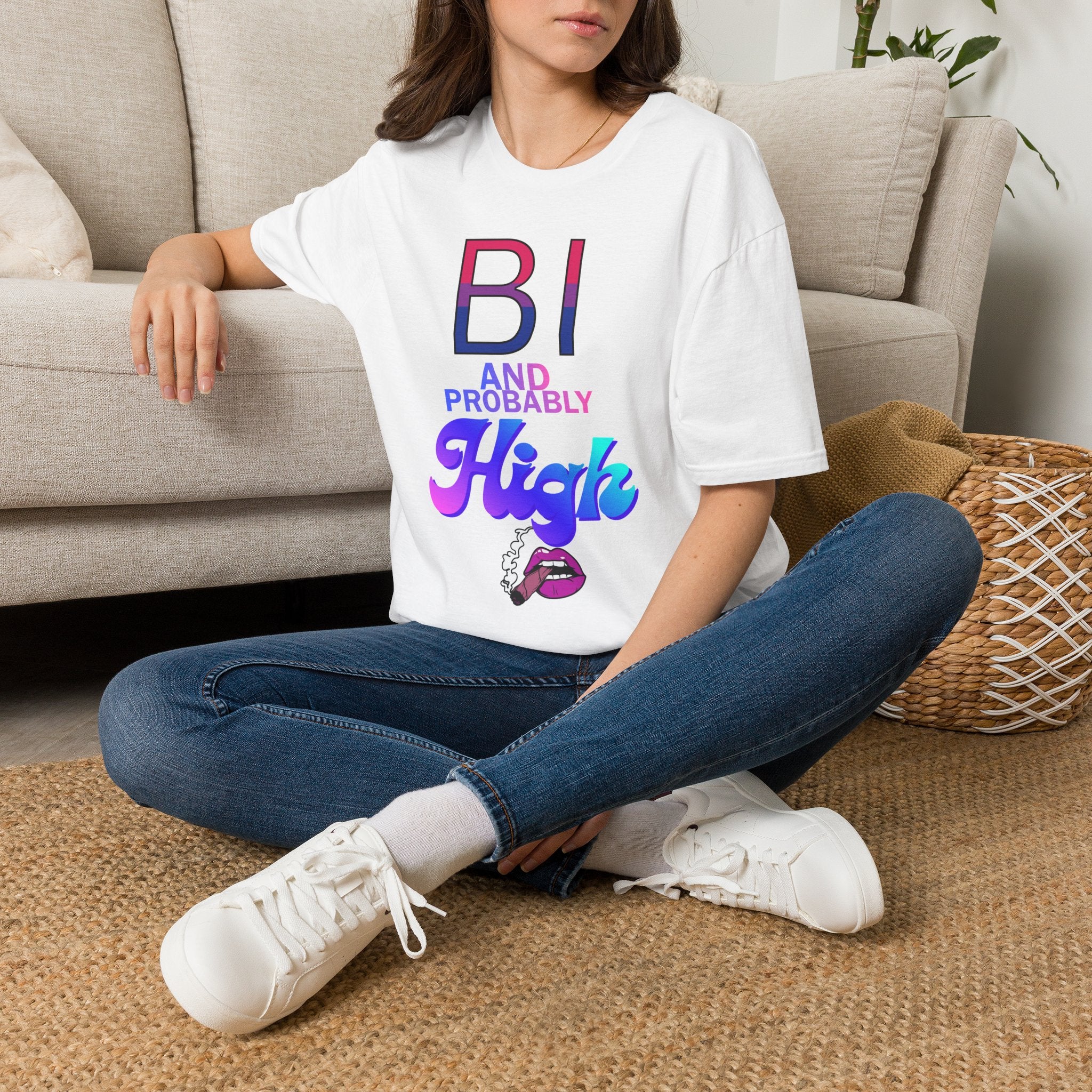 Bi and Probably High Unisex Softstyle T-Shirt