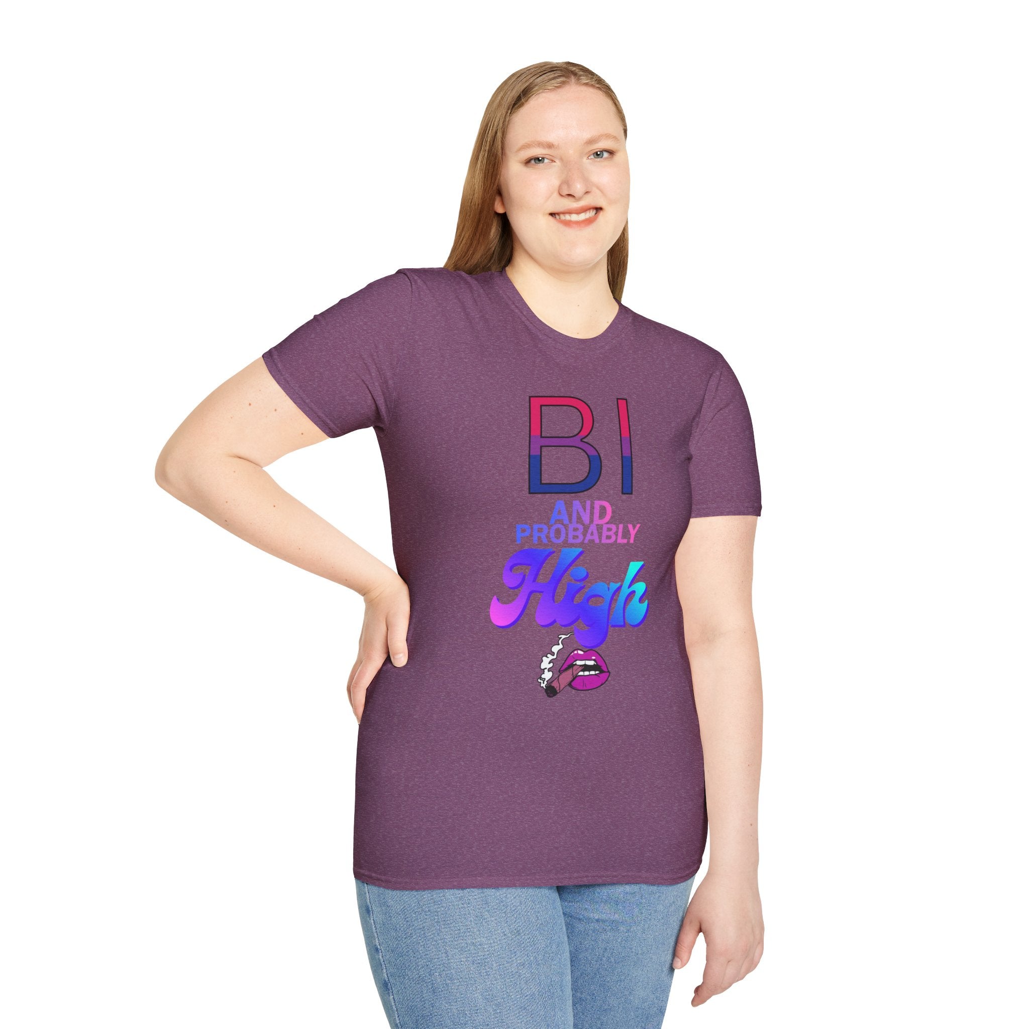 Bi and Probably High Unisex Softstyle T-Shirt