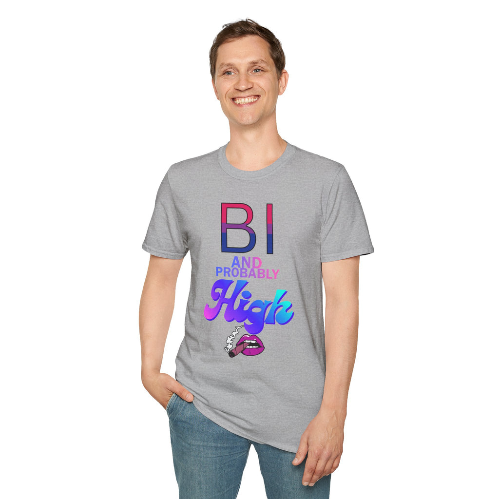 Bi and Probably High Unisex Softstyle T-Shirt