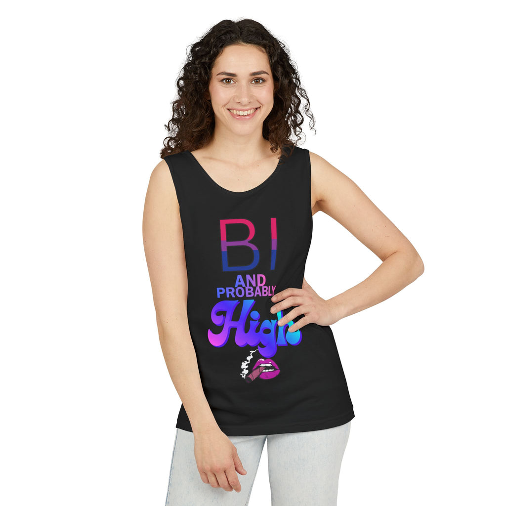 Bi and Probably High Unisex Garment-Dyed Tank Top