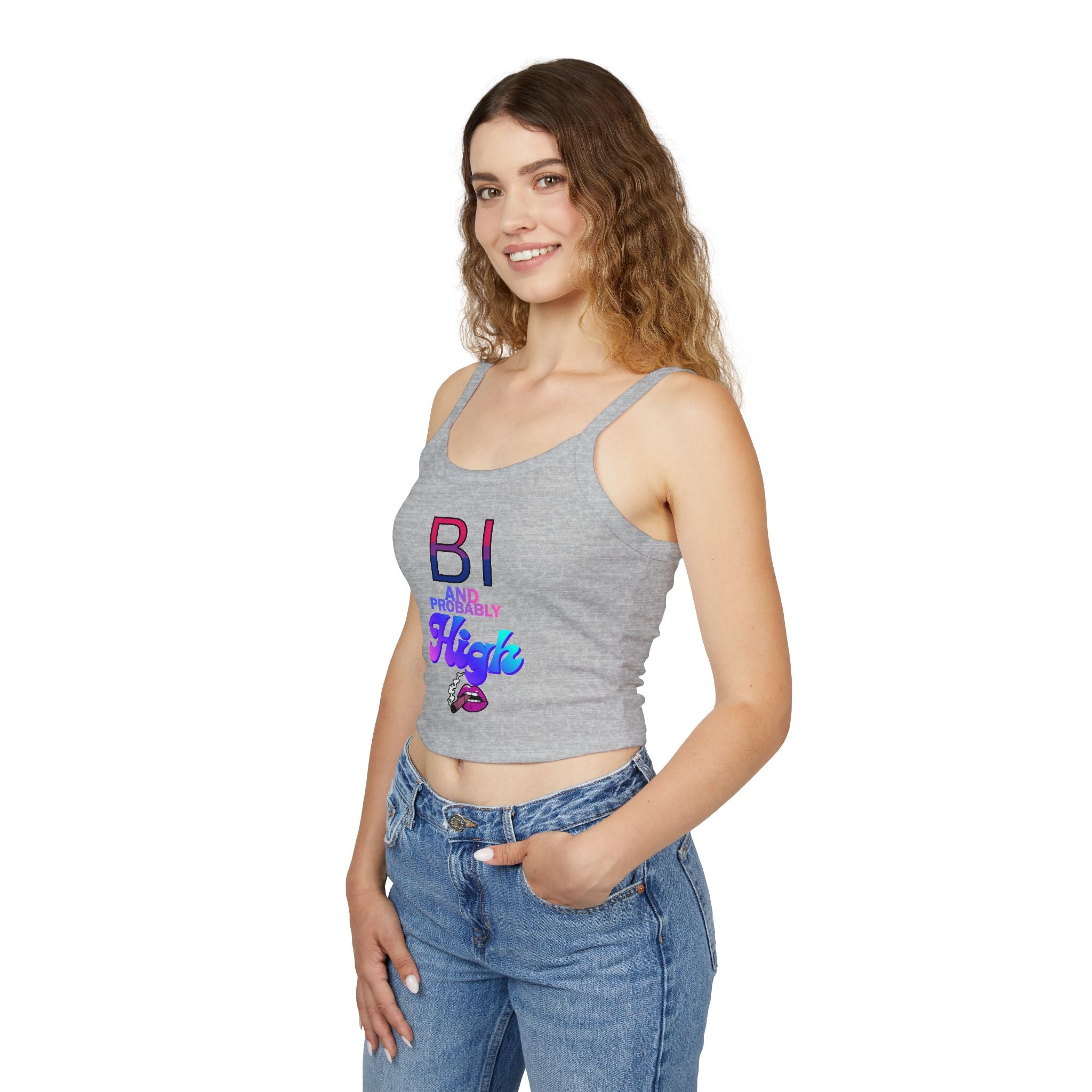BI and Probably High Women's Spaghetti Strap Tank Top