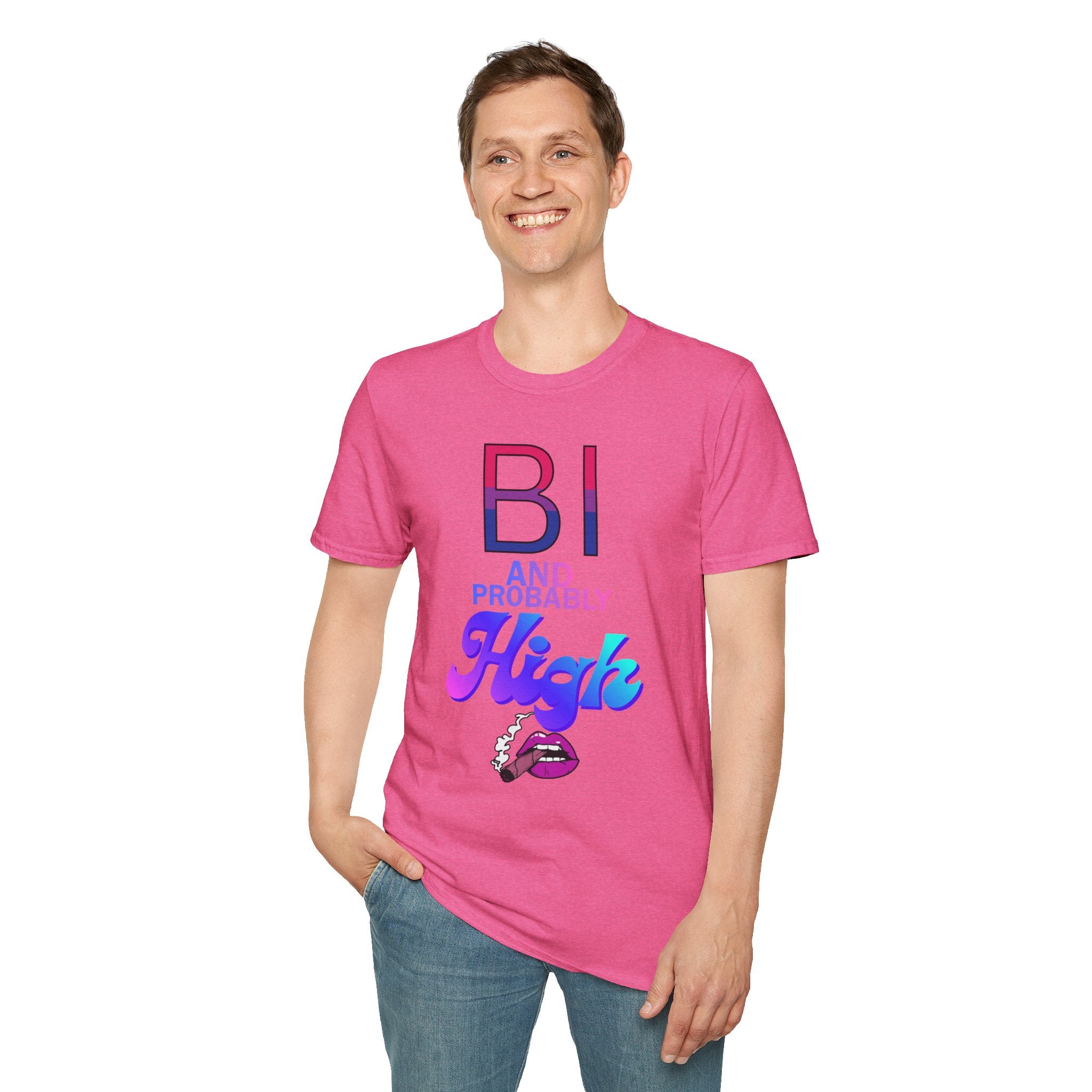 Bi and Probably High Unisex Softstyle T-Shirt
