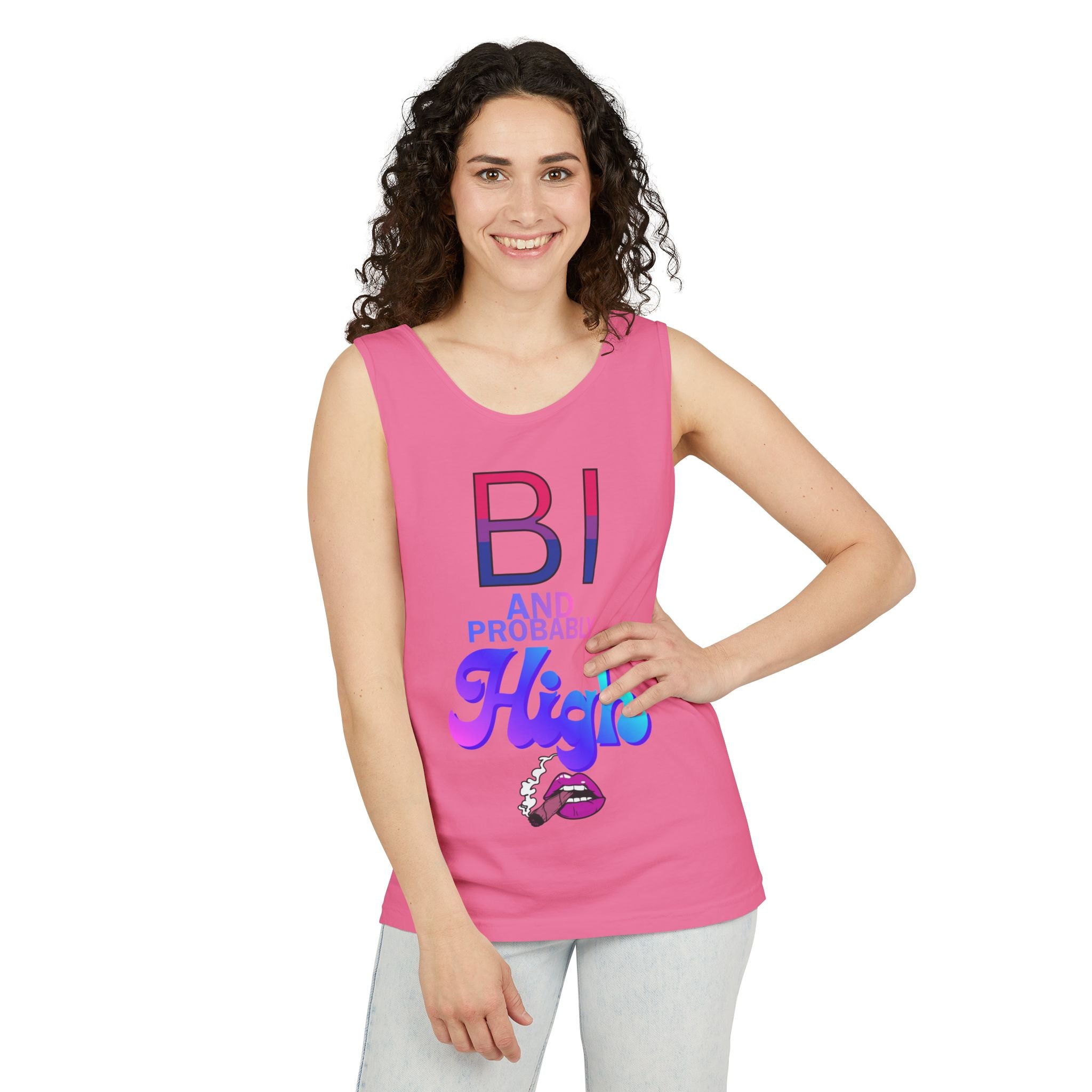 Bi and Probably High Unisex Garment-Dyed Tank Top