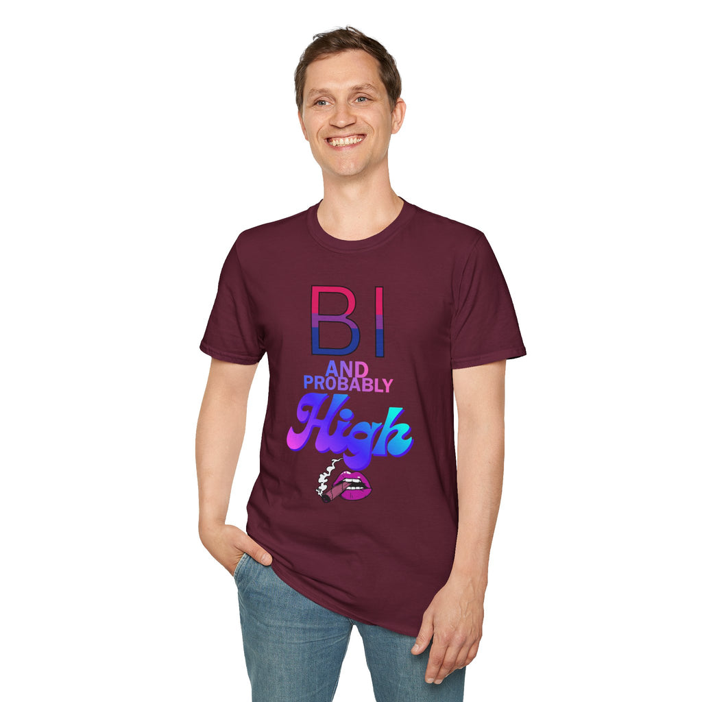 Bi and Probably High Unisex Softstyle T-Shirt