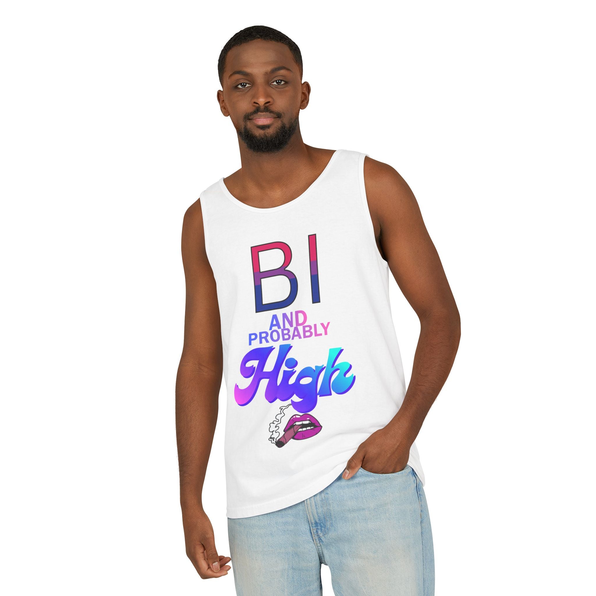 Bi and Probably High Unisex Garment-Dyed Tank Top